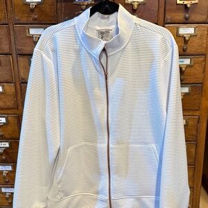 Skechers white ribbed active jacket sz 1x